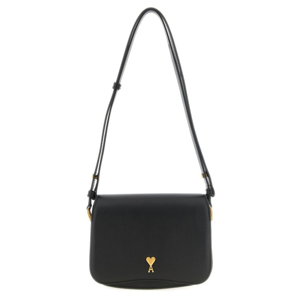 Ami Paris Black Cowhide Crossbody Women's Bag